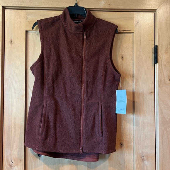 Athleta - Stroll Flece Moto Vest, Brown - Size: Medium - Picture 7 of 9